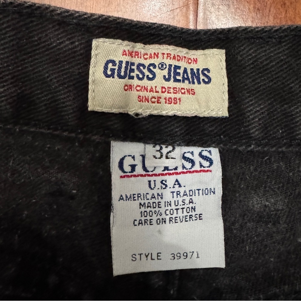 Guess Denim Black Vintage Shorts Size 32 - Picture 5 of 7